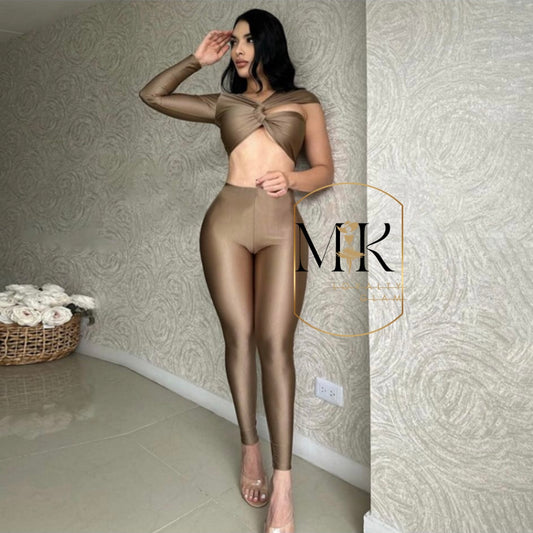 Gold One Shoulder Cropped